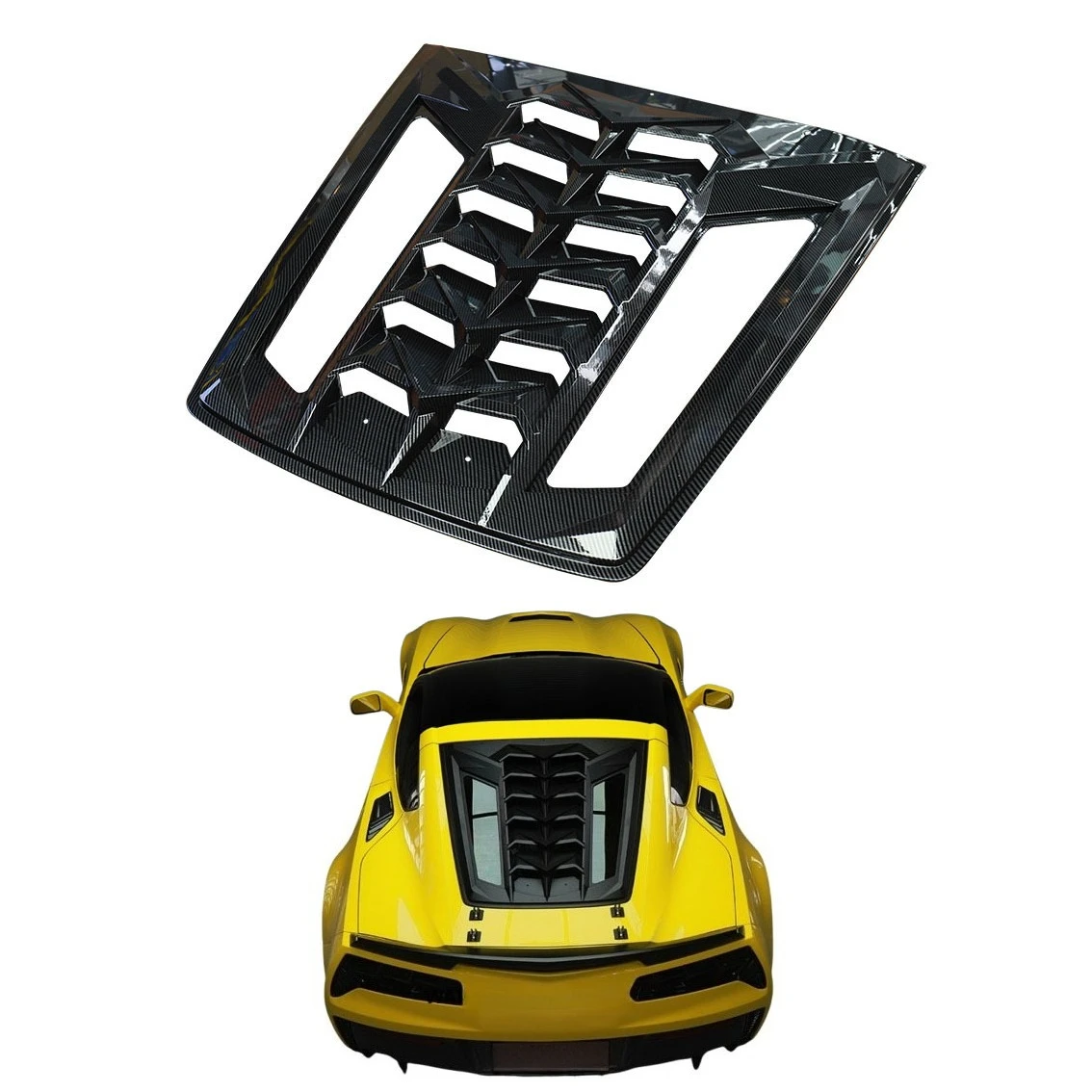 

High Quality forChevrolet Camaro Chevy Carbon Look Body Kit Rear Window Louver Sun Shade Cover Perfectly Fits Bumper Upgrade
