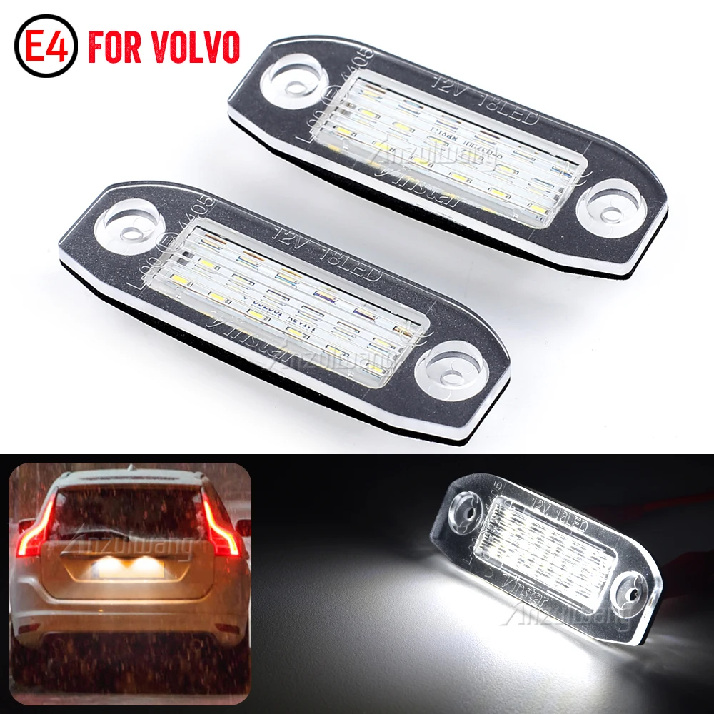 Luces LED blancas para matrícula de coche, accesorio Canbus de xenón, 2 piezas, para Volvo C30, C70, S80, V70, XC70, S40, V50, S60, V60, XC60, XC90, etc.