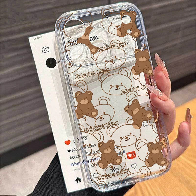 Cute Teddy Bear Bowknot Phone Case For Samsung Galaxy S26 S25 Ultra A57 A56 5G A36 A26 A16 A07 A55 A15 A54 S24 S23 Plus FE Cover view 5