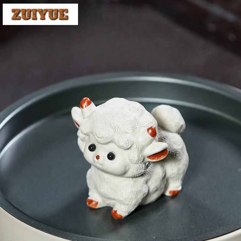 

Yixing Zisha Cute Beautiful Little Sheep Tea Pet Japanese Tea Spirit Tea Figurine Play Toys Tea Statue Ornaments Craftsmanship