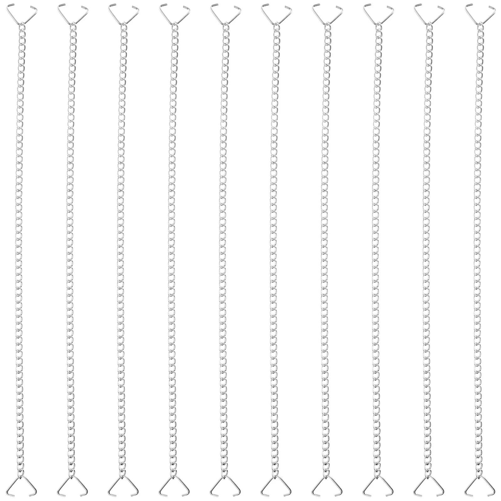 Iron Hanging Chains with Dual Clips 10 Pack for Planters Baskets Bird Feeders Flower Pots Wind Chimes Signs