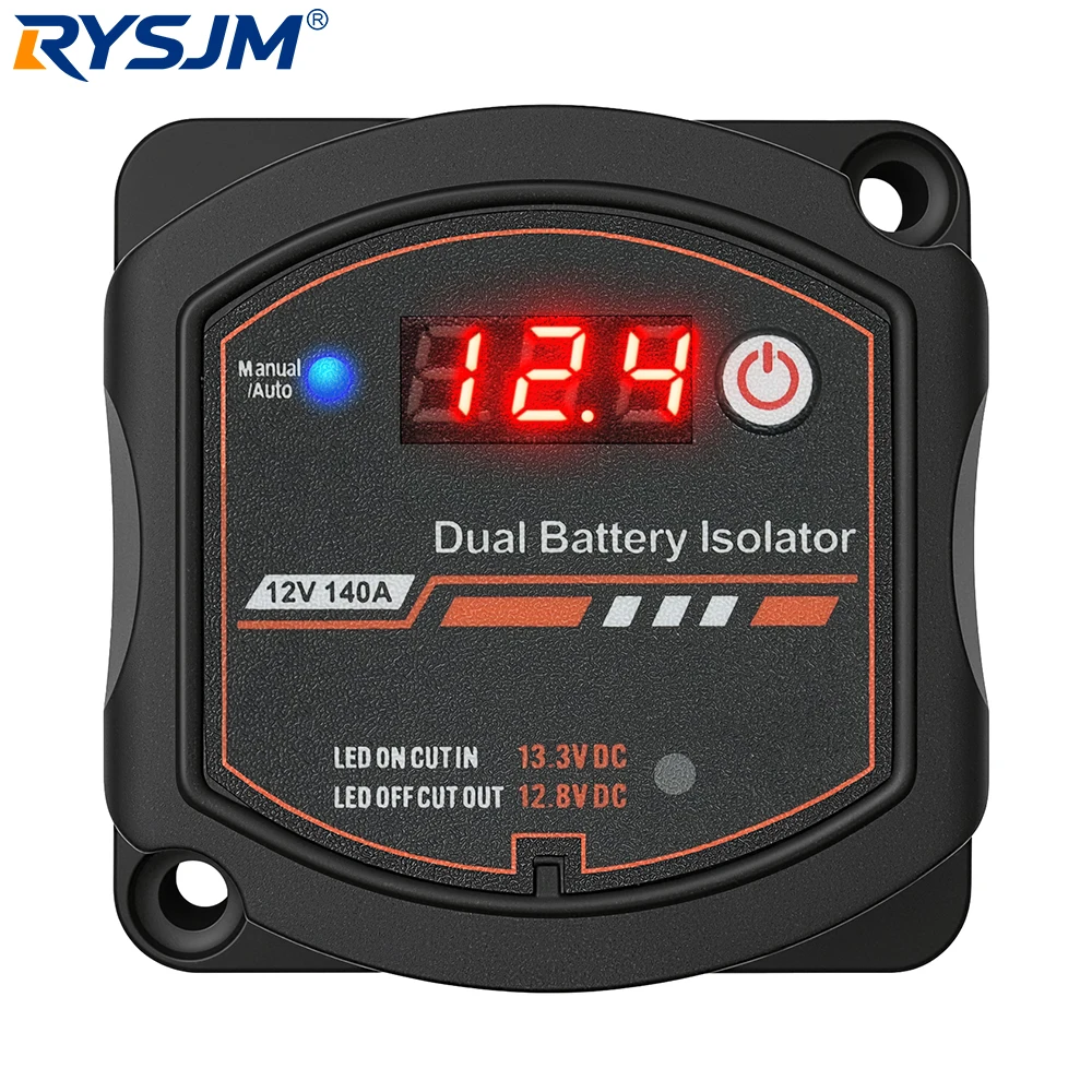 12V 140A Smart Dual Battery Isolator Digital Voltage Sensitive Relay VSR Split Charge For Car RV Camper UTV Boat Marine Yacht