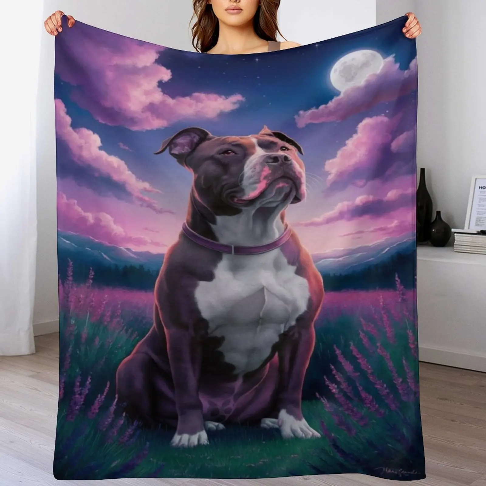 

Одеяло Muscle Bulldog — фиолетовый и розовый цветочный дизайн ночного неба, мягкий фланелевой всесезонный плед, идеально подходит для любителей собак, дивана, кровати