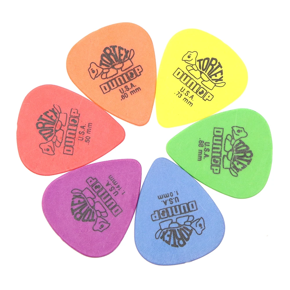 10pcs Dunlop Guitar Picks Electric Guitar Parts Picks Accessories 6 Kinds Thickness Picks