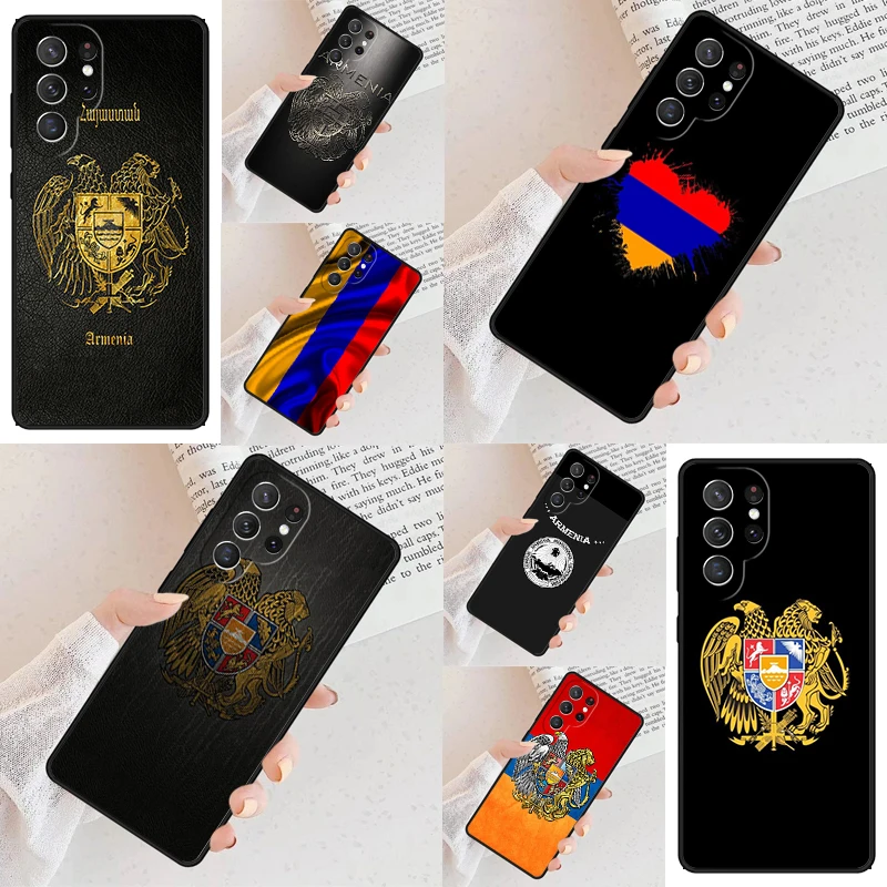 Armenian Flag Phone Case For Samsung Galaxy S24 S23 S22 S21 Ultra S10 Note 10 Pro S20 Plus FE S9 S8 Cover