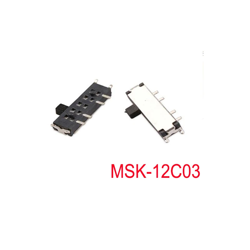 10PCS MSK-12C03 Micro Switch  1P3T 8P 8 Foot 3 Gear Side Pull Patch Toggle Switch MSK-12C03