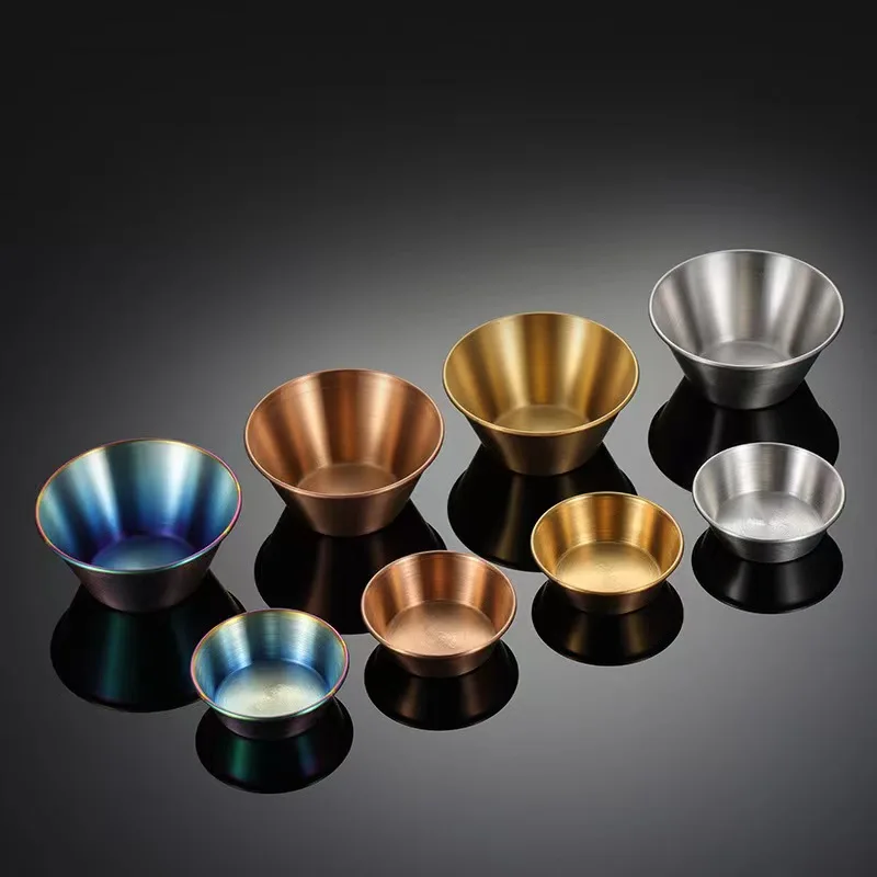 304 Stainless Steel Seasoning Plate Large Size Small Sauce Restaurant Snack Cone Plate Sanding Hotel Supplies