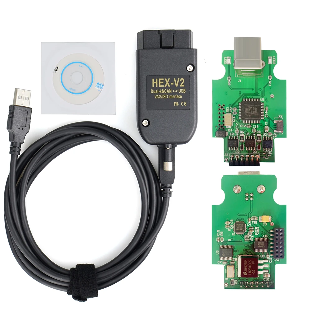 تحديث V25.3 لـ VAG HEX V2 Obd2 كابل الماسح الضوئي لشركة فولكس فاجن/أودي/سكودا/مقعد متعدد اللغات لأداة تشخيص السيارات VAG HEX V2
