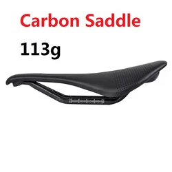 Carbon Fiber Saddle Road Mtb Mountain Bike Bicycle Saddle For Cycling Saddle Trail Comfort Races Seat Red White 113g