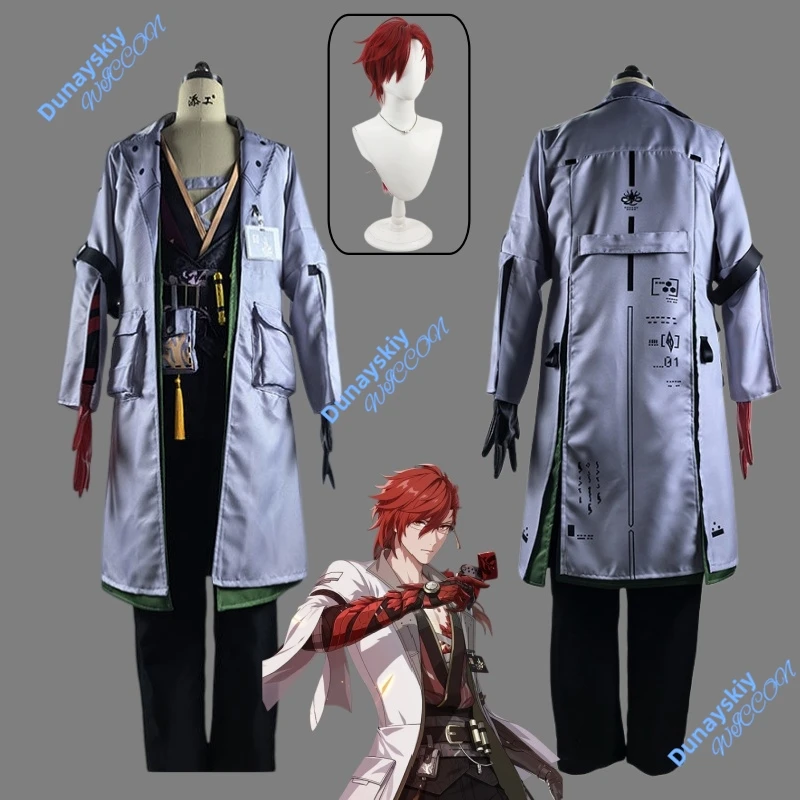 

Костюм для косплея Wuthering Waves Game MORTEFI, эксклюзивный парик, одежда, полный комплект для косплея «Самый молодой гений Новой Федерации»