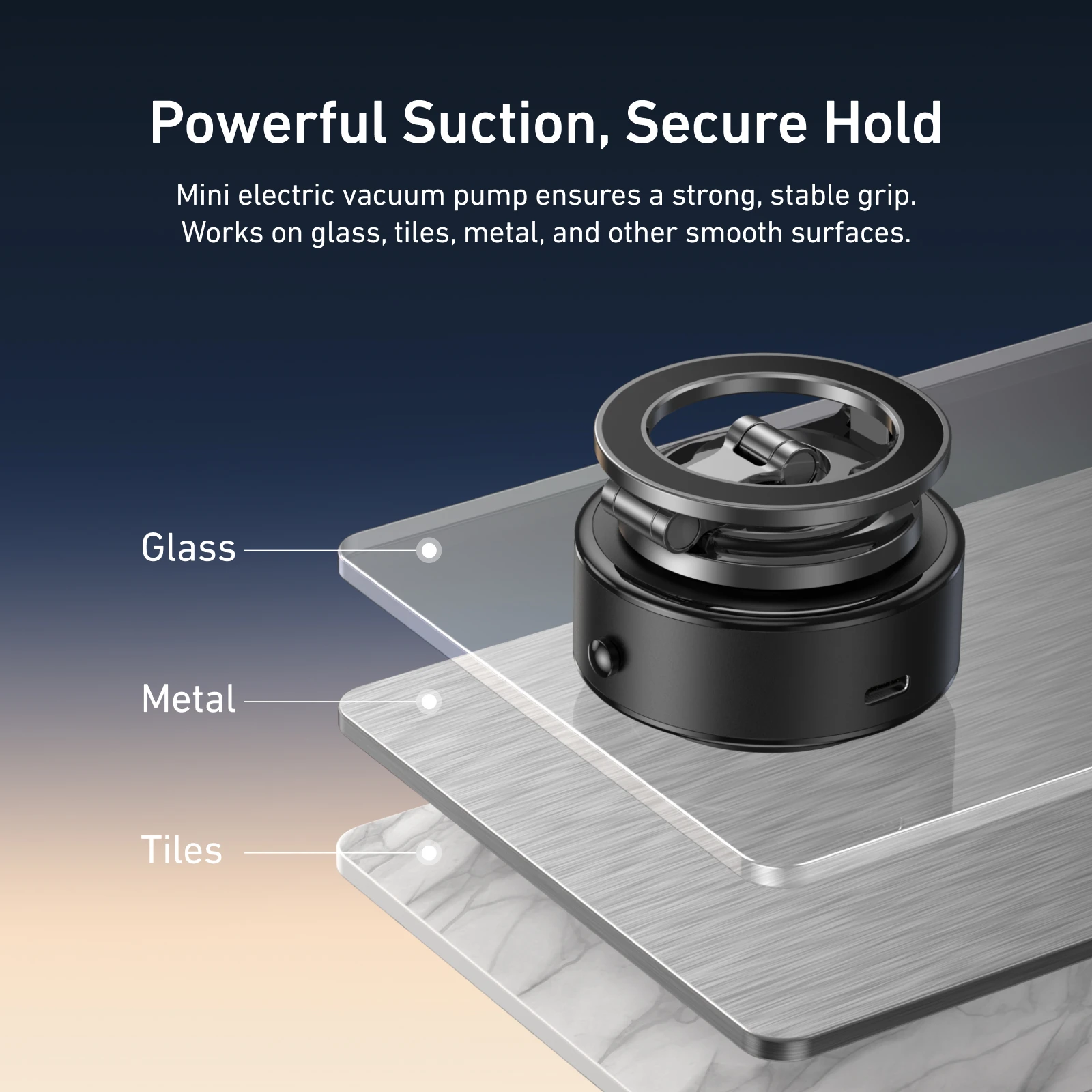 TELESIN Magnetyczny elektryczny uchwyt samochodowy na telefon z przyssawką 360 °   Regulowany stojak samochodowy do telefonu komórkowego Iphone Android Phone