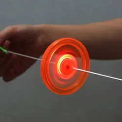 1Pcs เด็กสร้างสรรค์ Bracing Wire Luminous Toy Flywheel แฟลช Spinning Top Light-Emitting Gyro ฟิตเนส Shining สายดึง flywheel