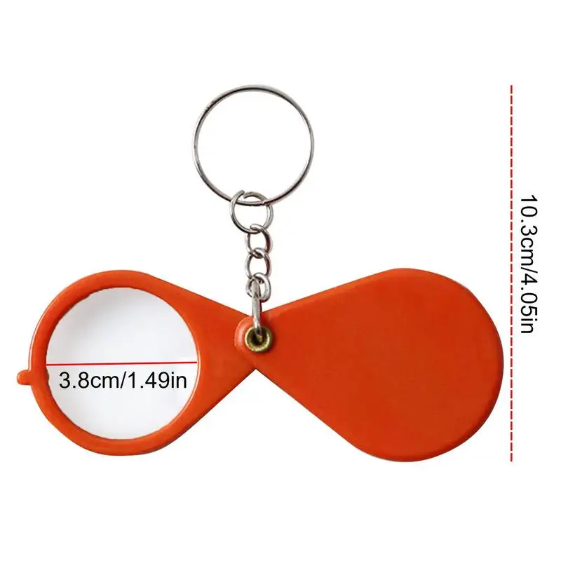 Travel Magnifying Glass Travel Pocket Mini Magnifier 10 Times Acrylic Lens Foldable High Transparency Keychain Accessories For