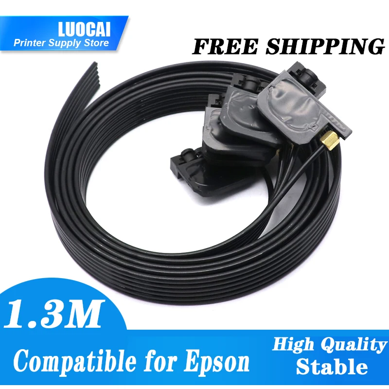 6 color ink tube hose pipe pipe line 1.3m  with uv square small damper screw nuts oring for For Epson R330 R290 T50 L800 1390