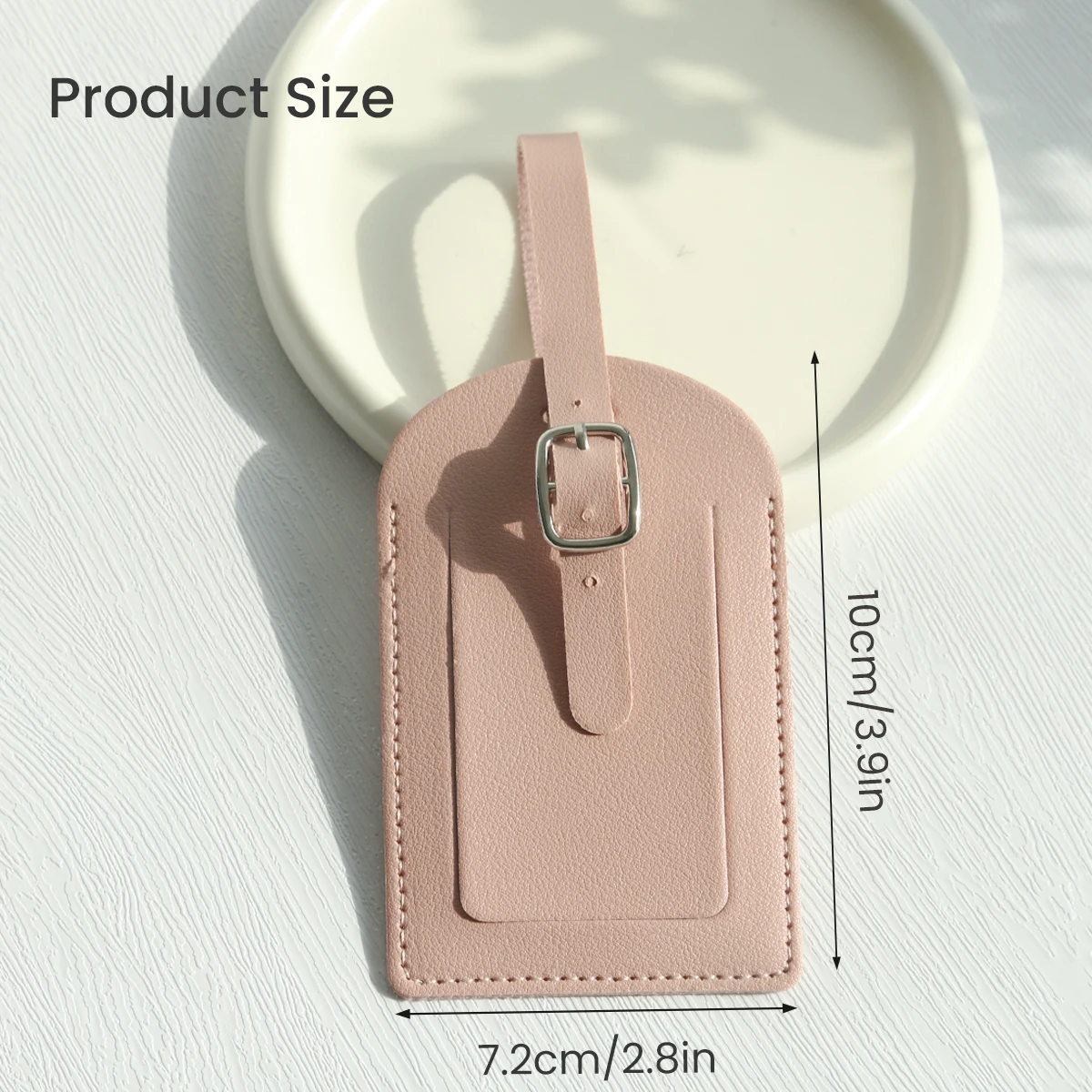 Faux Leather Luggage Tags for Men Women Suitcase Labels Baggage Tote Bag Tag ID Tags with Full Back Privacy Cover for Travel