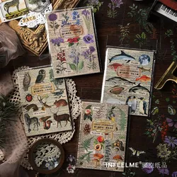 20 fogli Scrapbook Stickers set Vintage trasparente farfalla animali fiori Scrapbooking forniture adesivi per il diario