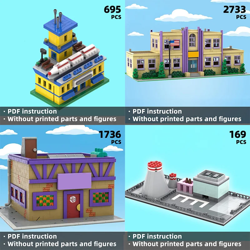 

American cartoon family home construction, which integrates suburban residential scenes and courtyard cartoon fan DIY toys