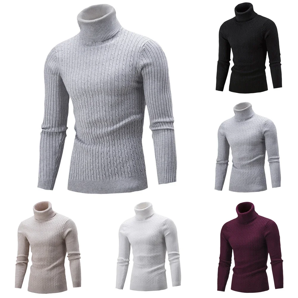 Men\'s Thermal Underwear tops High Collar Camiseta Termica Sport shirts Turtleneck Sweater Warm Long Sleeve Knitwear Men Bielizna