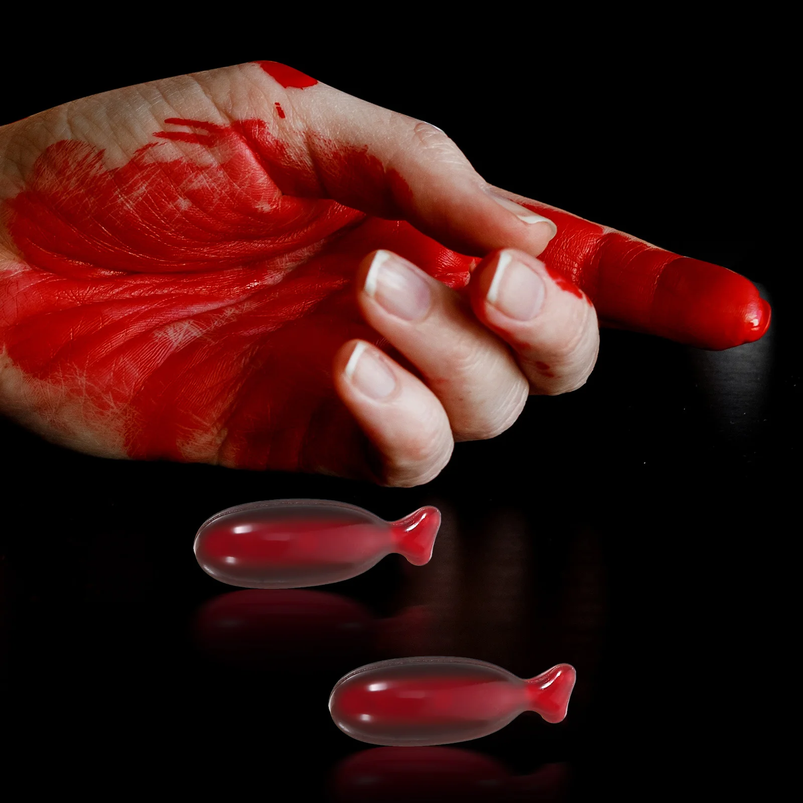 

1Set Fake Blood Capsules Edible Gelatin Halloween Prank Supplies Dramatic Bloody Scene Realistic Effects Fake Blood Capsules