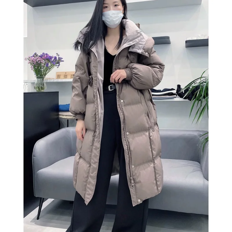 2024 Winter Long Parkas Ultralight Padded Puffer Jackets for Women Casual Coats Warm Hooded Lightweight Outerwear Coats Down