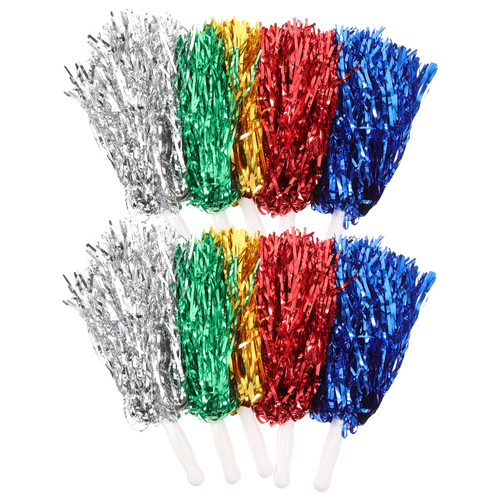 10 Pcs Performance Prop Pom Poms Cheering Props Straight Handle Bouquet Pompom Cheerleader