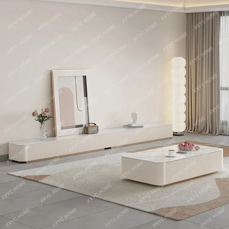 XX light luxury modern simple rock slab coffee table TV cabinet household floor square coffee table