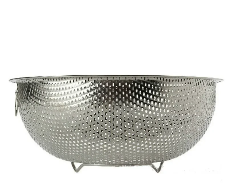 201Stainless steel earless round single ring washing basket Fruit basket sink rice bowl rice sieve sieve drain basket container