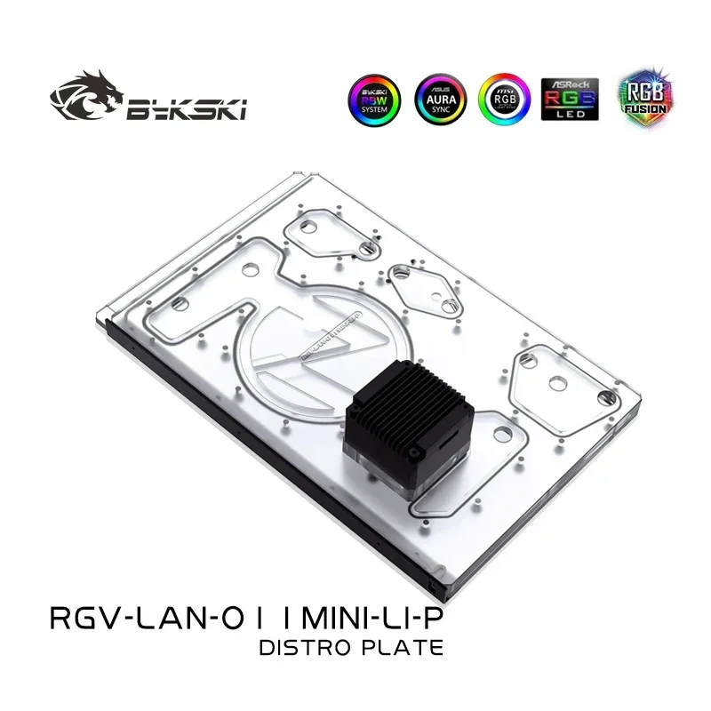 BYKSKI Acrylic Board Water Channel Solution use for LIAN LI O11MINI Case for CPU and GPU Block / 3PIN RGB / Combo DDC Pump