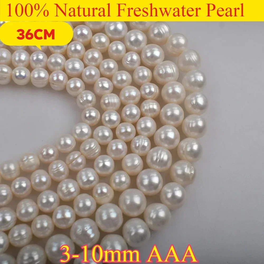 AAA3-10mm Premium Natural Freshwater Pearl Potato Bead for Wedding Jewelry Making Supplies DIY Women Necklace Bracelet Accessory