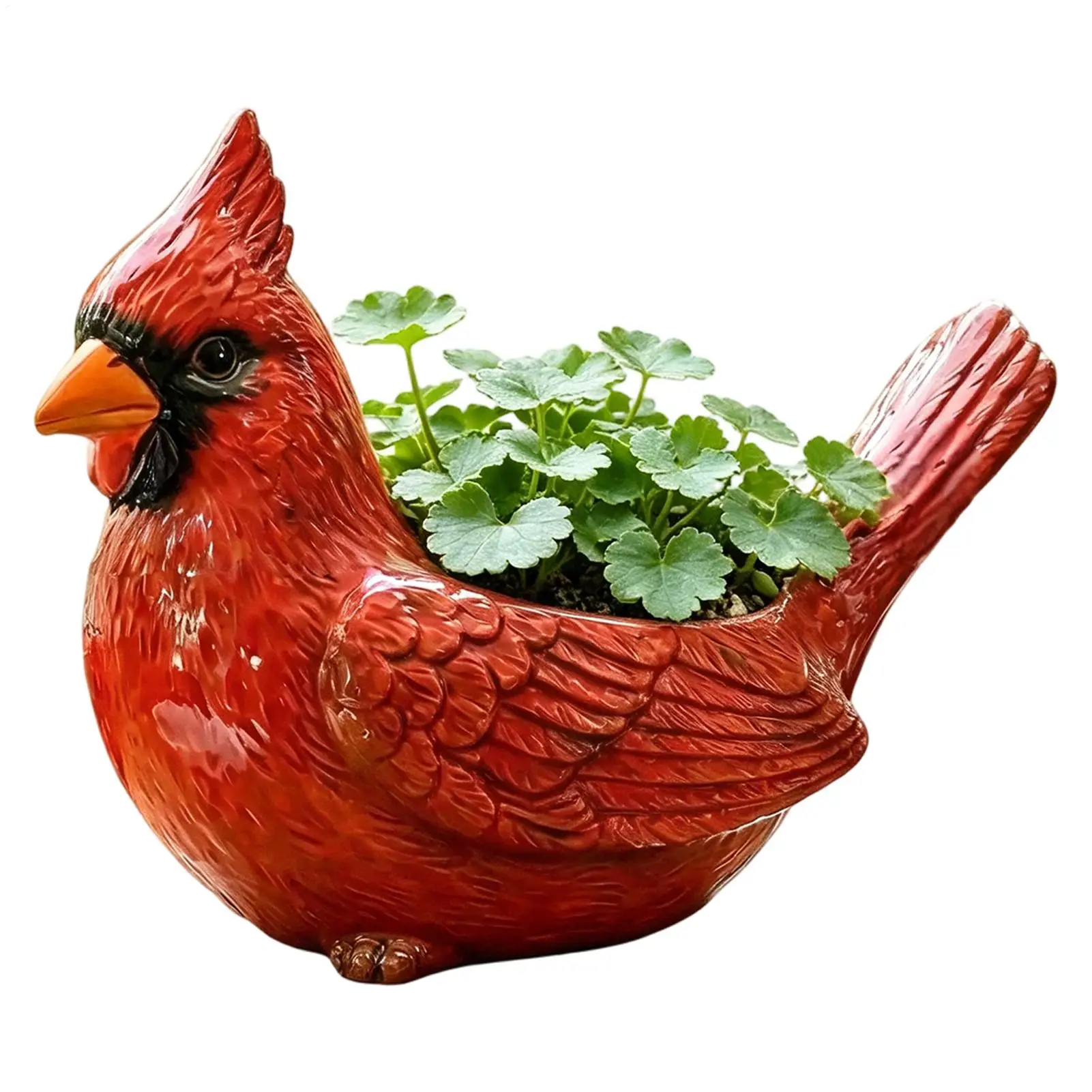 

Кашпо Redbird в форме птицы, из смолы, с широким отверстием, декоративный горшок для растений, для сада и украшения рабочего стола