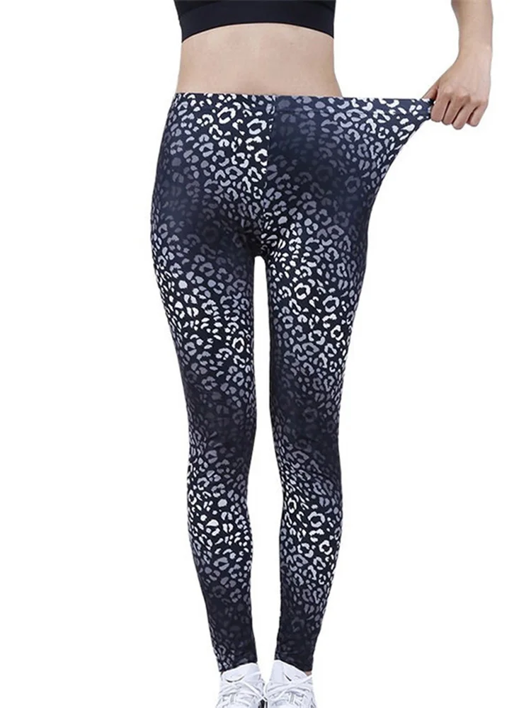 CUHAKCI Black White Leopard Print Leggings Workout Out Activewear Sexy Pants High Waist Leggin Sport Women Fitness Gym Jegging