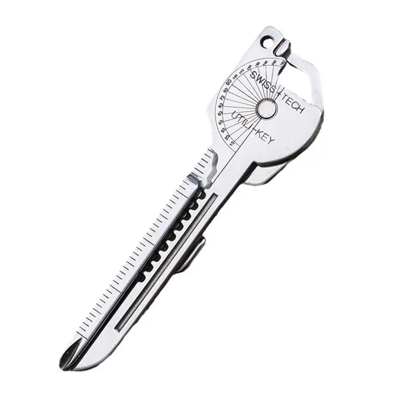 1pcs Multifunction Bottle Opener Screwdriver Key Shape Phillips Screwdrivers Keychain Pocket Repair Tool Stainless Steel