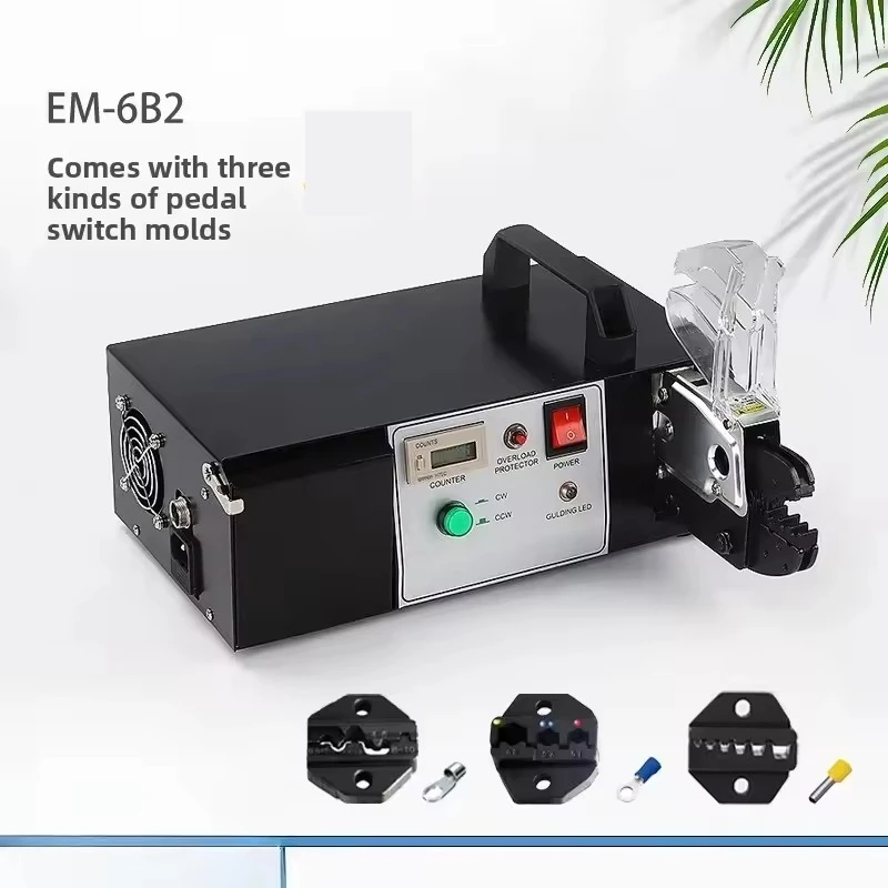 EM-6B2 EM-6B1 0.25-10mm2 Automatic Electrical Terminal Crimping Tools With Exchangeable Die Sets Electric Crimper 110V 220V