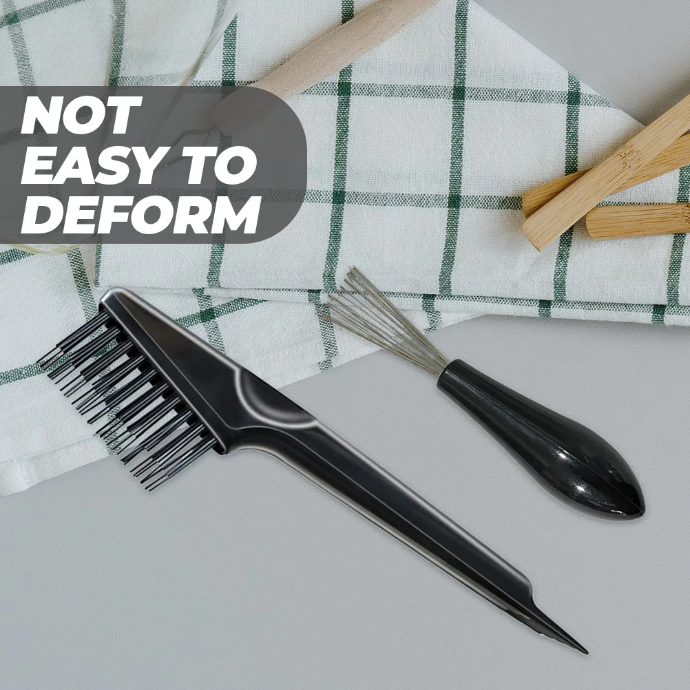 6-teiliger Haarkamm, kleine Bürsten zum Reinigen, tiefe Werkzeuge, Haarbürste, Rechenreiniger, schwarze Nut