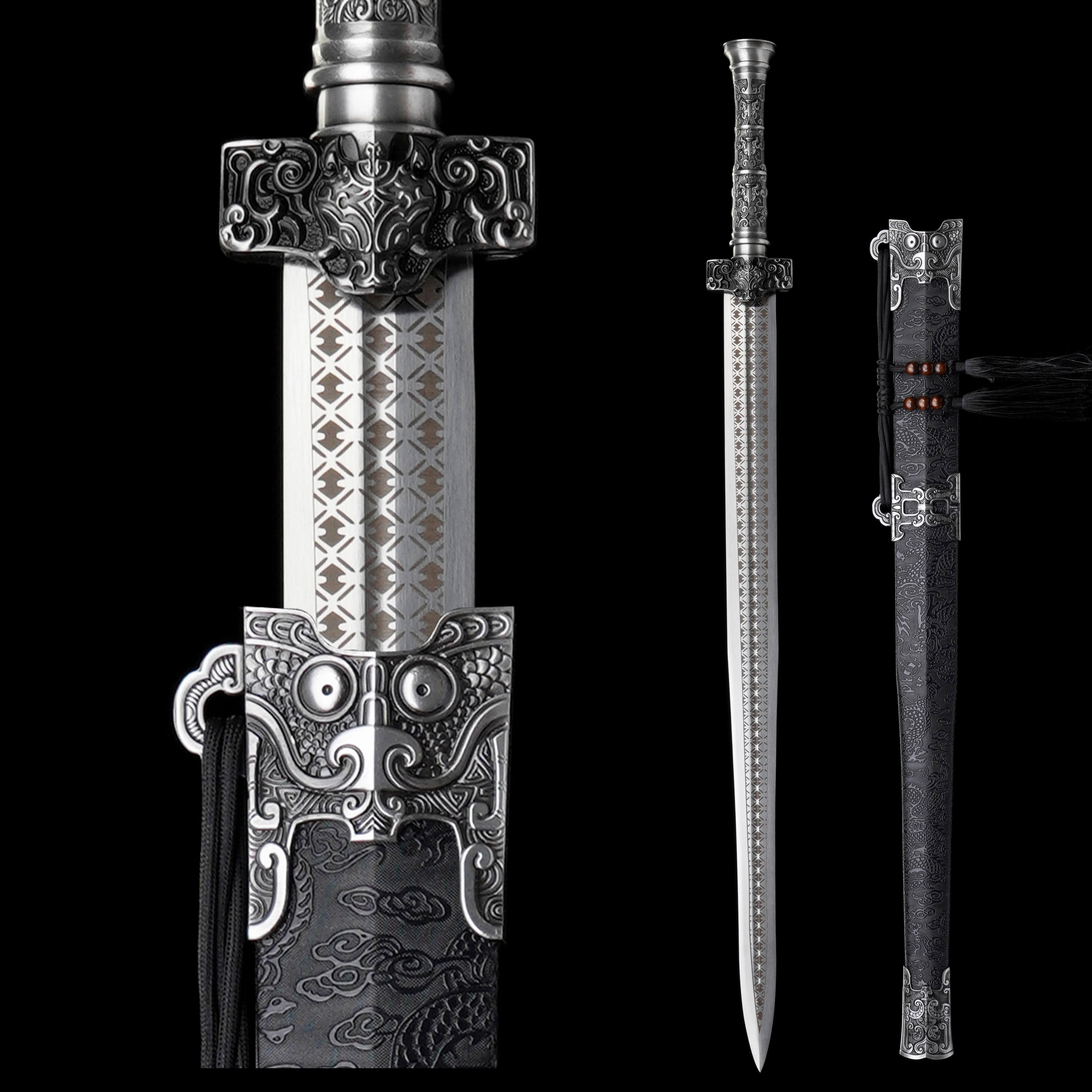 

91cm Medieval Chinese Chu sword True steel combat preparation, hand-polished sharp samurai sword Weapons katana ninja training