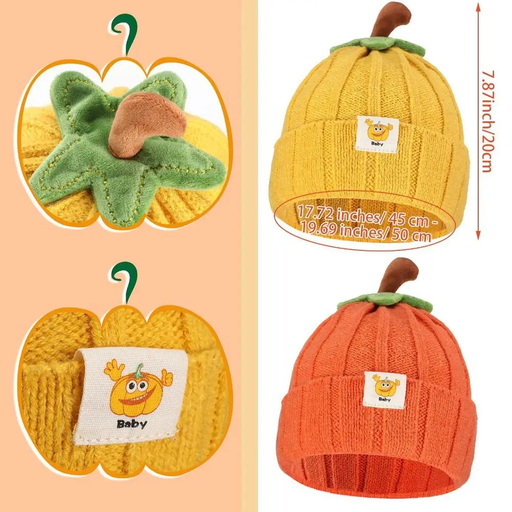 Chapéu fofo de abóbora Halloween para bebê, gorro de malha infantil, chapéu infantil para meninos e meninas, chapéu de ação de graças para recém-nascidos, outono e inverno