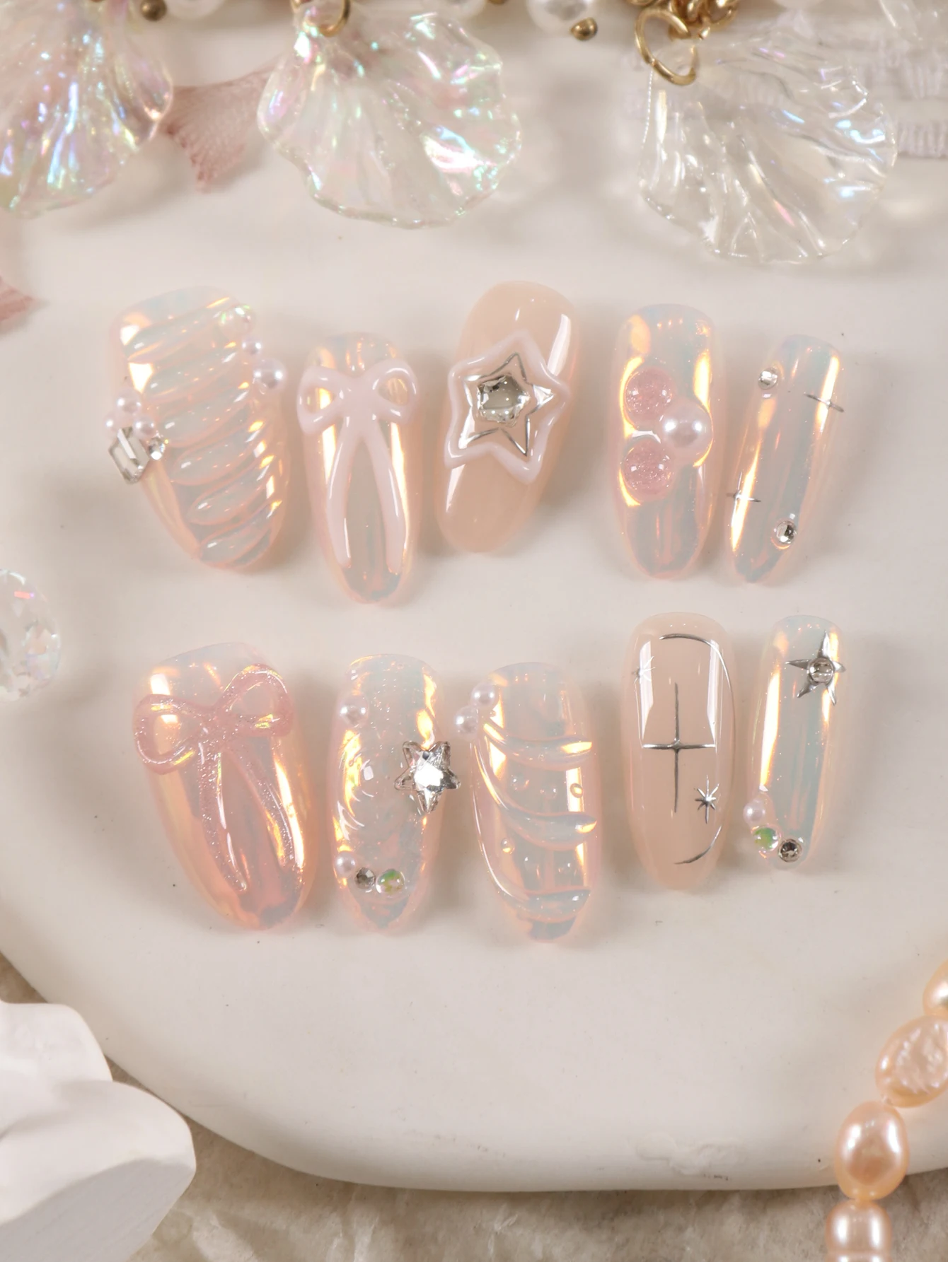 

10 шт., пресс для ногтей Aurora, ручная работа, звезда, трехмерная офисная повседневная одежда, накладные ногти, набор искусственных ногтей, дизайн ногтей «сделай сам»