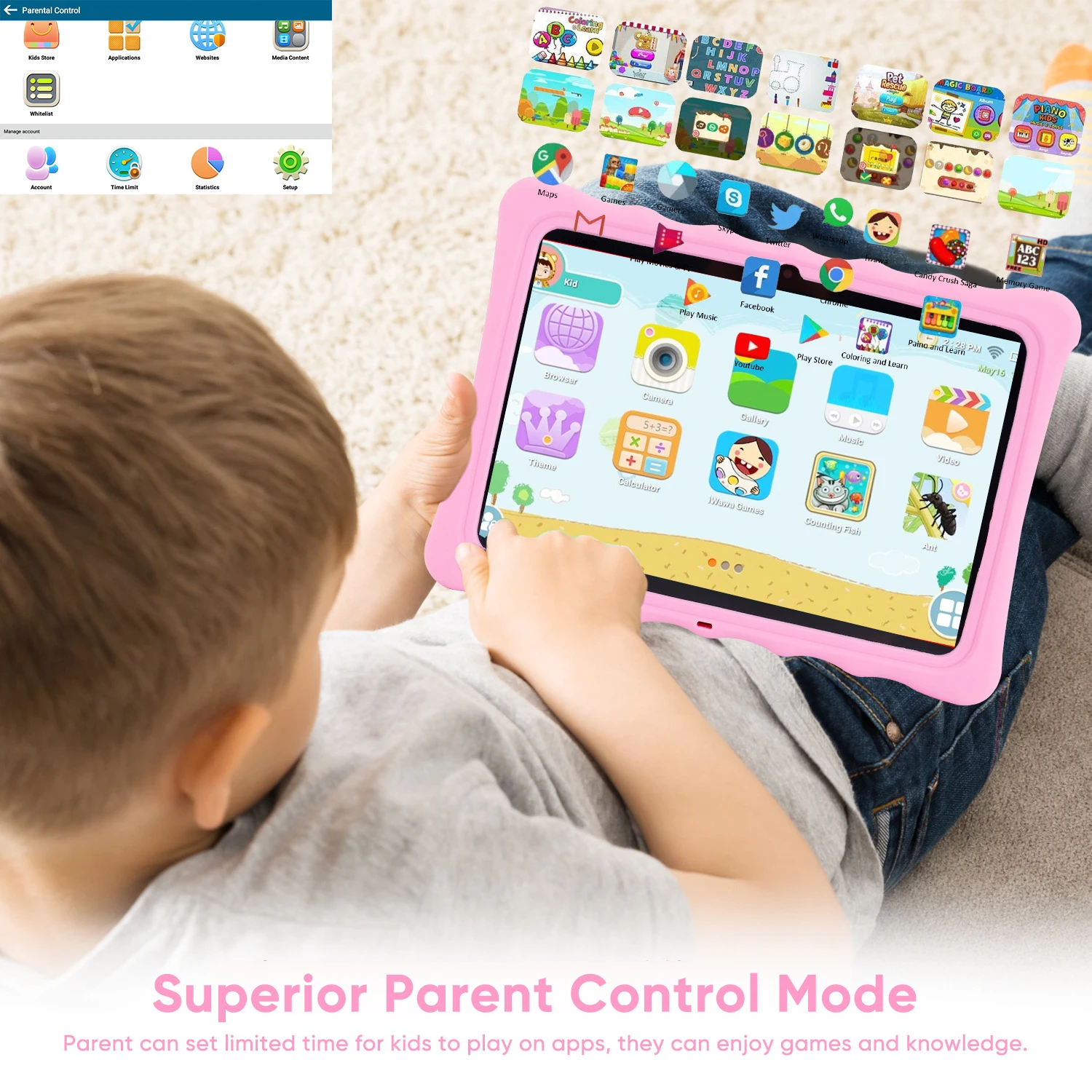 10.1 Inch Kids Tablet HD IPS Screen Phone Call Wifi Bluetooth Rfid Reader Tablets Android 10 For Educational Online class