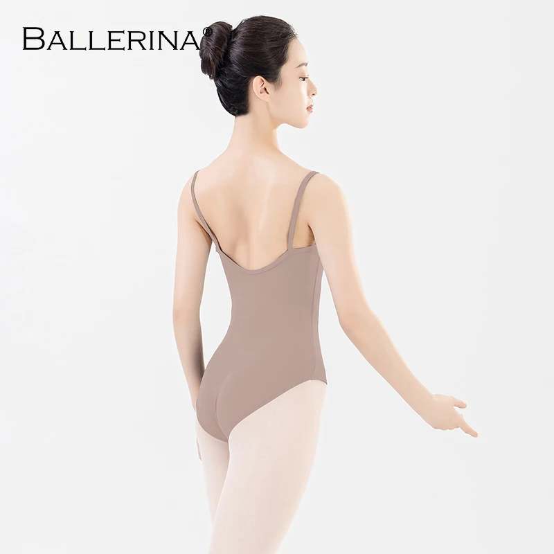 Ballerina Ballet Gymnastics Leotard for Women, Ballet Dance Costume, White Edge Sling, Aerialist Practice, Adulto 5180