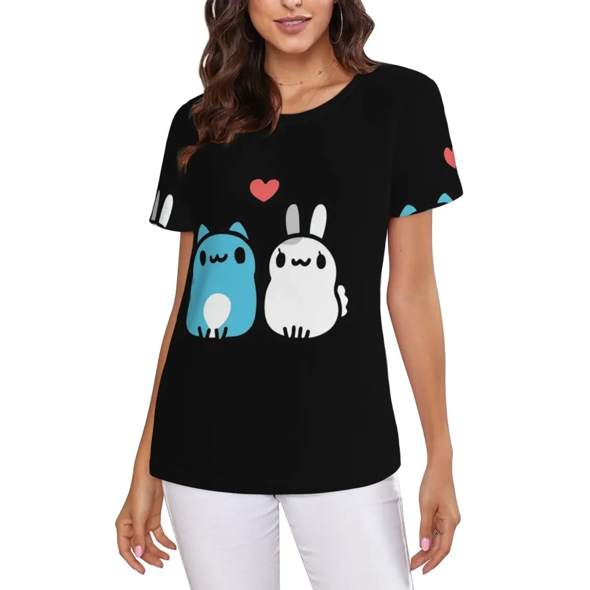 Comic Cat Bugcat Capoo Bug Cat T-Shirt Women Short Sleeve T Shirts Round Neck Clothes Cotton Summer Tees Streetwear