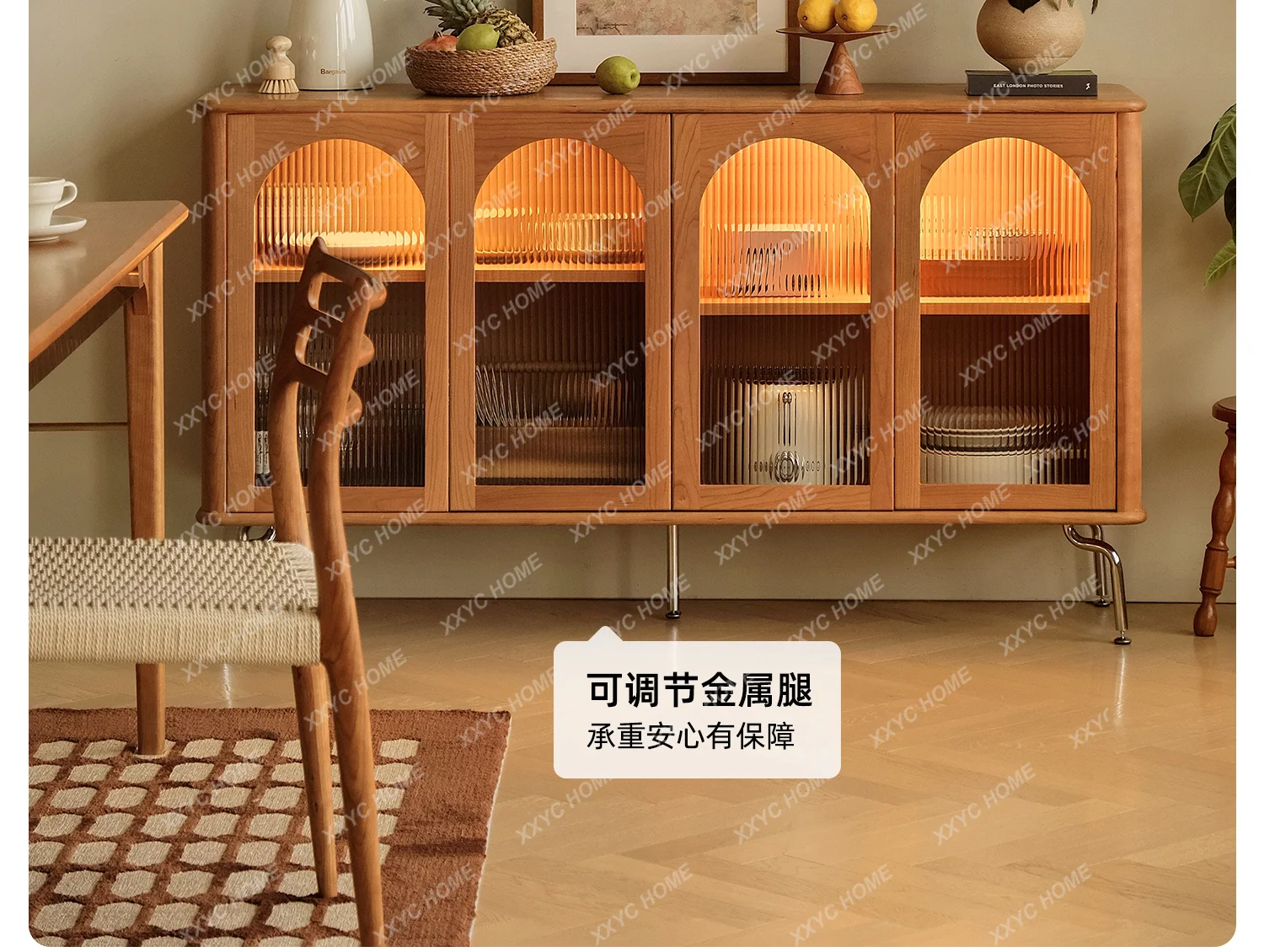 dining side, solid wood Nordic living room display, storage, tea, cherry wood, door sofa side cabinet