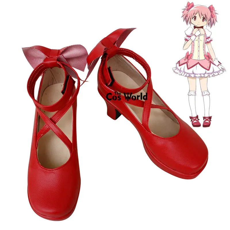 

Puella Magi Madoka Magica Kaname Madoka Anime Customize Cosplay High Heels Shoes Boots