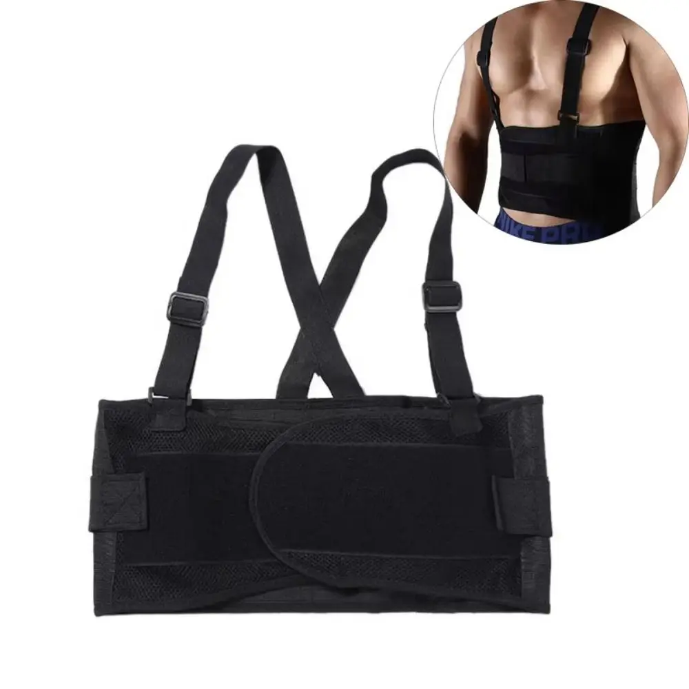 

With Suspenders Heavy Duty Back Brace Back Brace Strong Support Spine Support Belt Adjustable Breathable Lumbar Corset