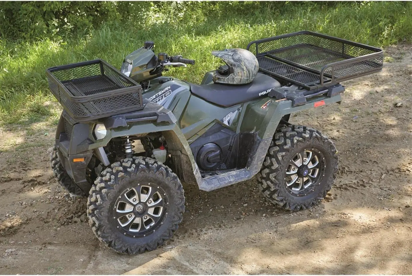 Gear Universal ATV Front and Rear Cargo Basket Set, Luggage Carrier Racks, Heavy-Duty Steel Mesh, 2 Piece