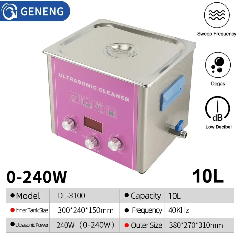 10l laboratory medical ultrasonic cleaner degassing bath dpf metal parts mold glassware oil rust degreasing ultrasonic cleaning