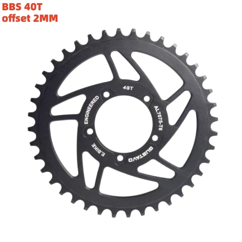 GUSTAVO 32/34/36/38/40T E-Bike Kettenblatt Motorisiertes Kurbelset für BAFANG BBS01 BBS02 BBSHD Mittelmotor-Zubehör – Detail 9
