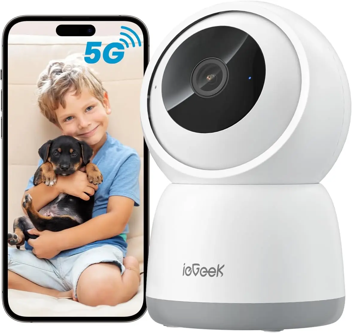 

2K Indoor Security Camera with Auto Tracking, Motion Detection, Night Vision, WiFi & Phone App for Home Monitoring