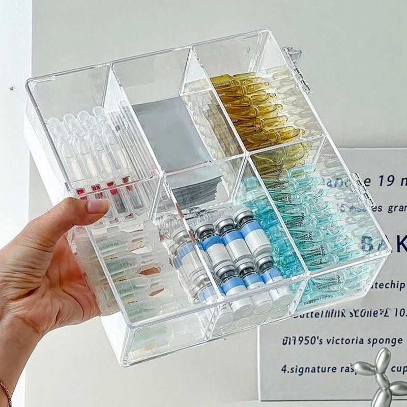 Cosmetic Essence Storage Box Cosmetic Lipstick Sample Contact Lens Storage Box Eyelash Tool Transparent Flip Dust Box