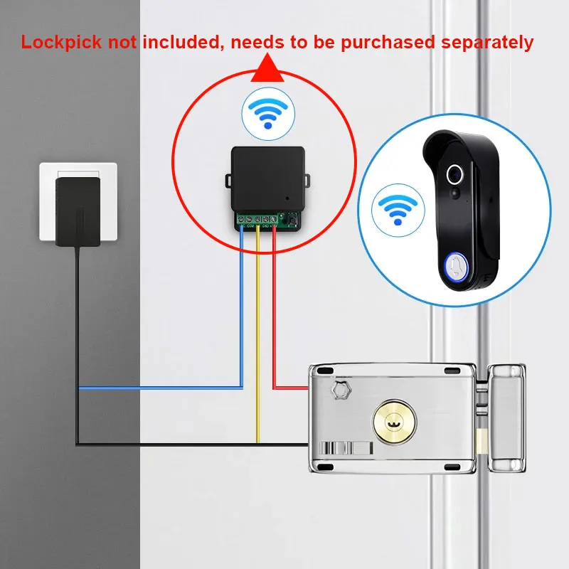 ANJIELO Tuya Smart 1080P نظام اتصال داخلي عبر الفيديو اللاسلكي للمنزل شقة جرس الباب اللاسلكي زاوية واسعة 160 درجة #5