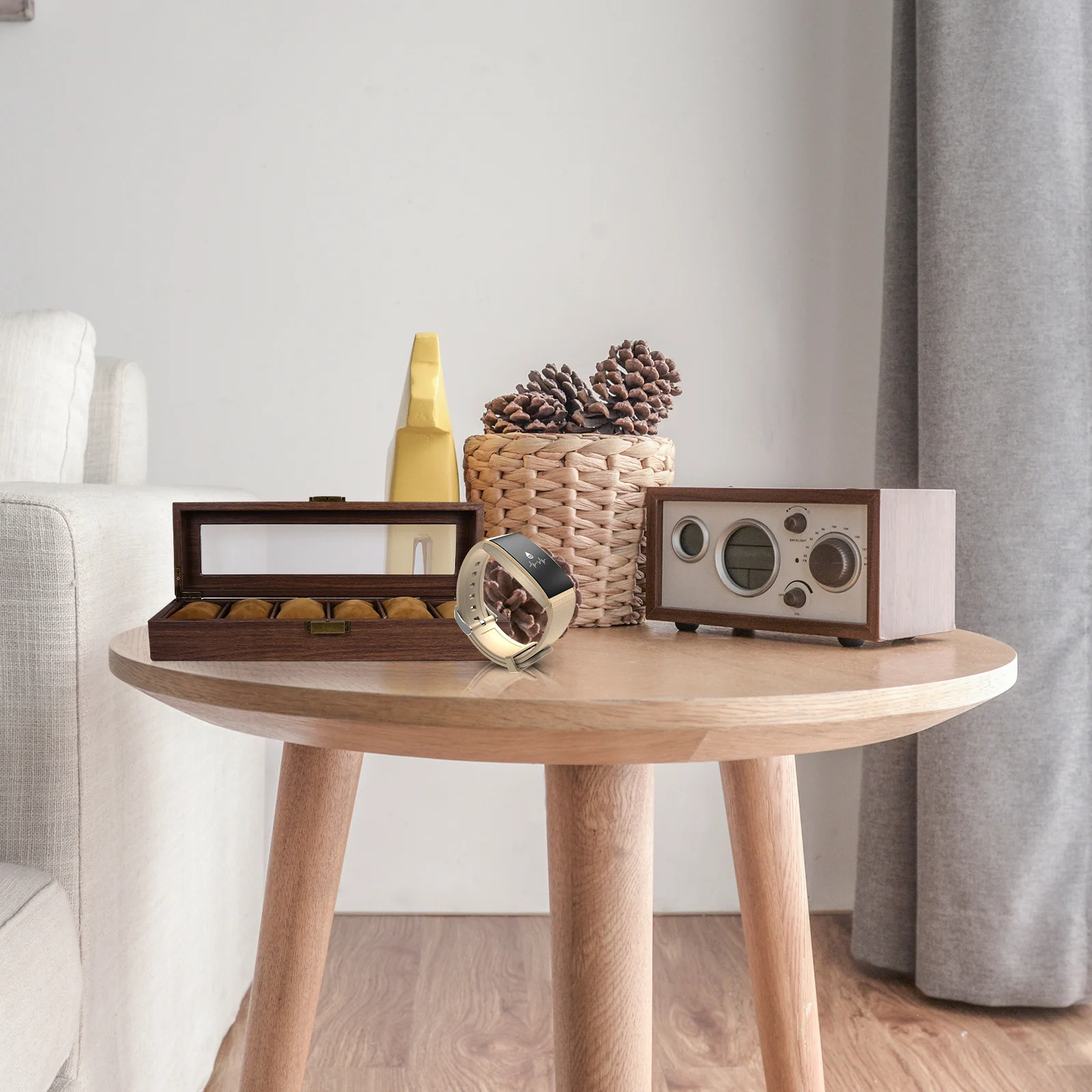 1Pcs Wooden Watch Box Brown Creative Gift Packing Container for Watches Jewelry Watch Storage Box Display Case Storage Case